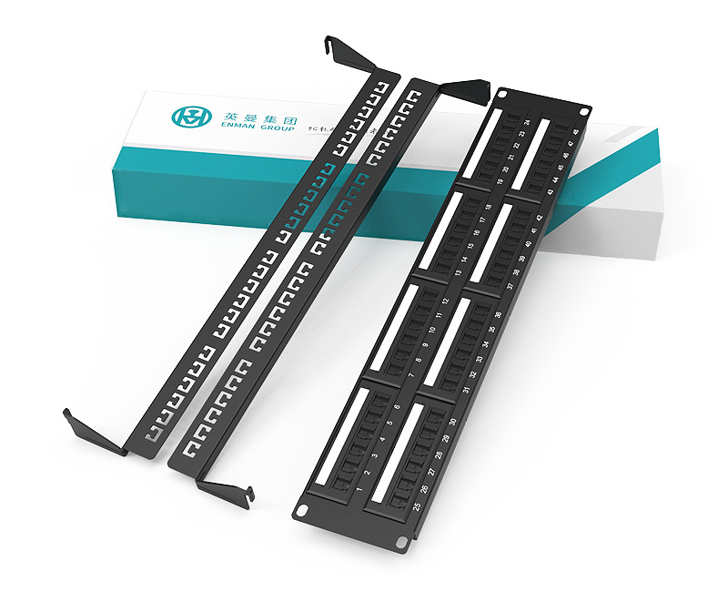 英曼2U48口-防塵網(wǎng)絡(luò)配線架，180°非屏非免打機(jī)架式  Patch Panel