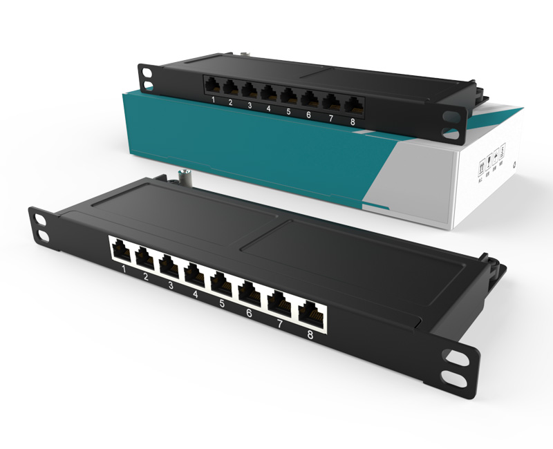 英曼0.5U8口-防塵網(wǎng)絡(luò)配線架 Patch Panel