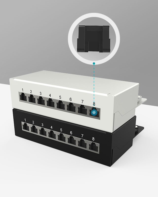 1U8口-防塵網(wǎng)絡(luò)配線架